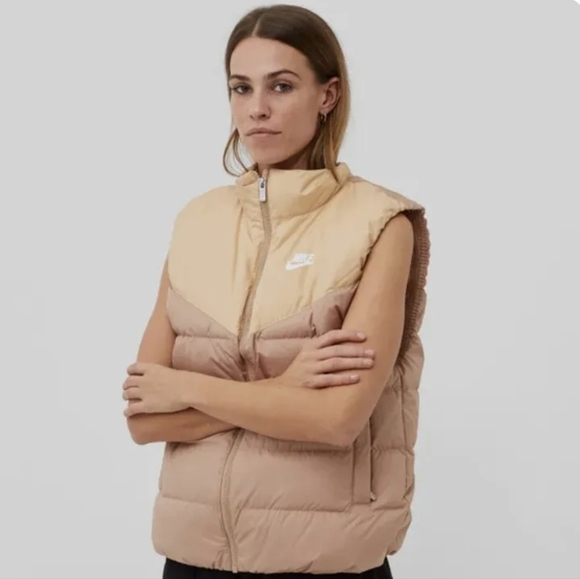 Nike Sportswear Therma-FIT Windrunner Women's Down Vest (Hemp/Sesame/White) L - Picture 2 of 6